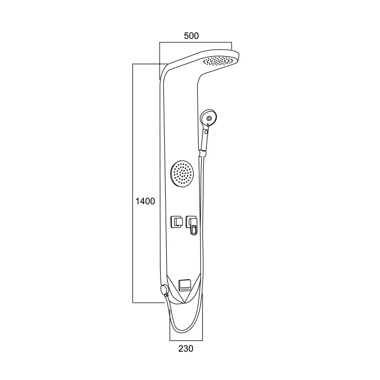 2024 Wall Mounted Multi Function Massage Bathroom Shower Panel Tower System Waterfall Rain Shower Faucet Set Spa With Jets