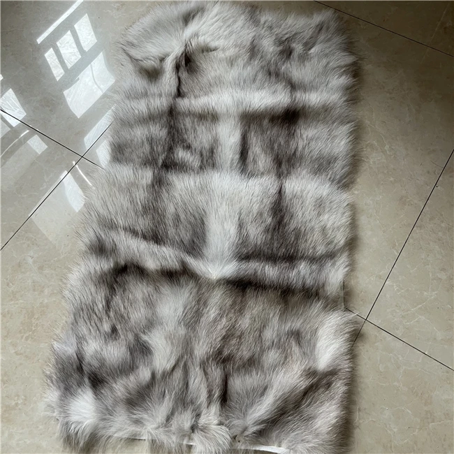 Natural Animal Fur Soft White Fox Blue