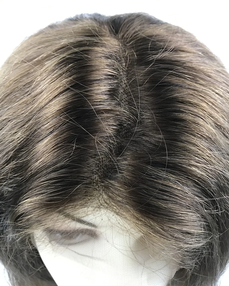 hot sale 14inch freestyle tangle free pure indian human hair brown color full lace women wigs with bangs