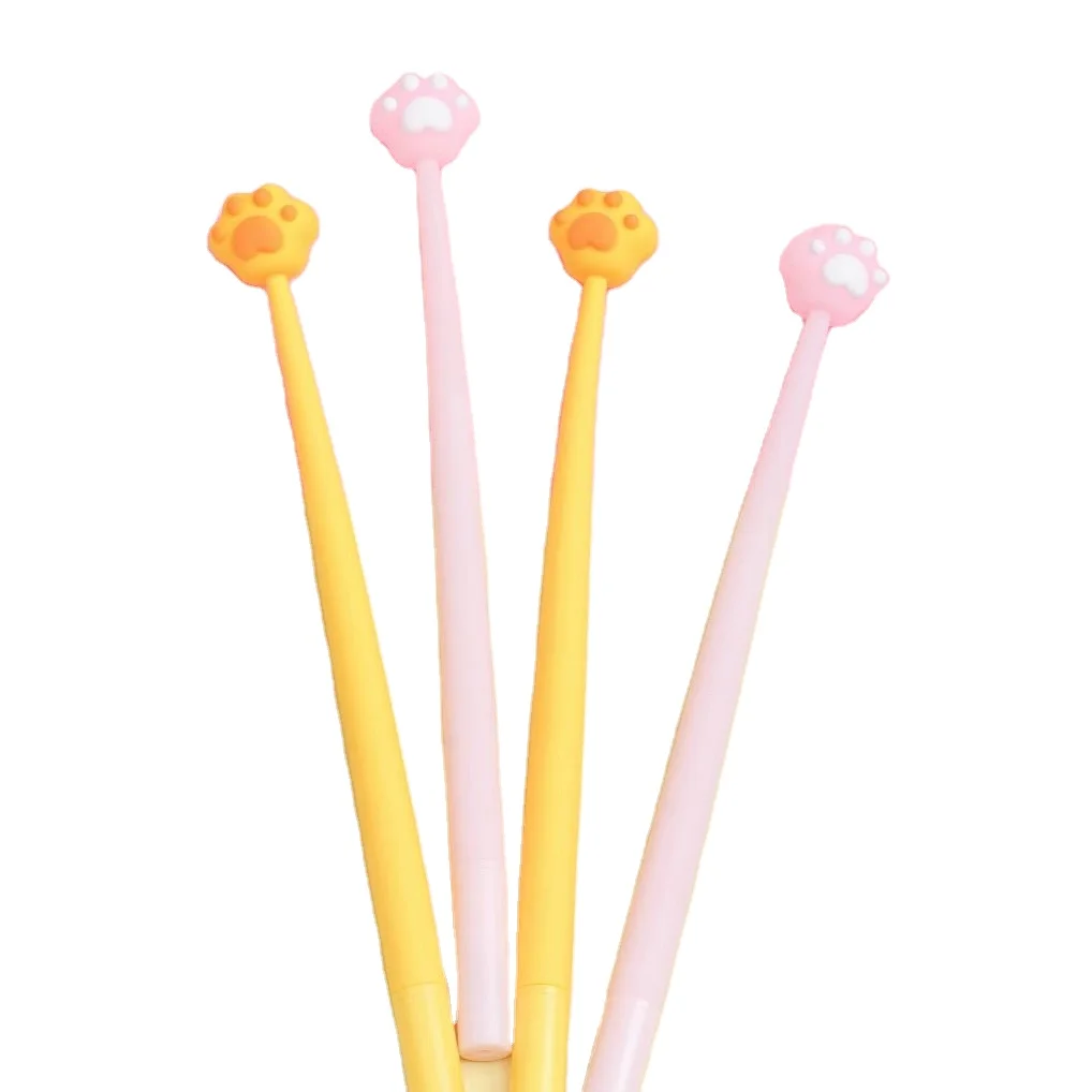 0 5 мм Милая кавайная кошачья лапа силиконовая причудливая гелевая ручка