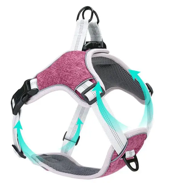 Luxury No Pull Nylon Adjustable Outdoor Dog Pet Harness