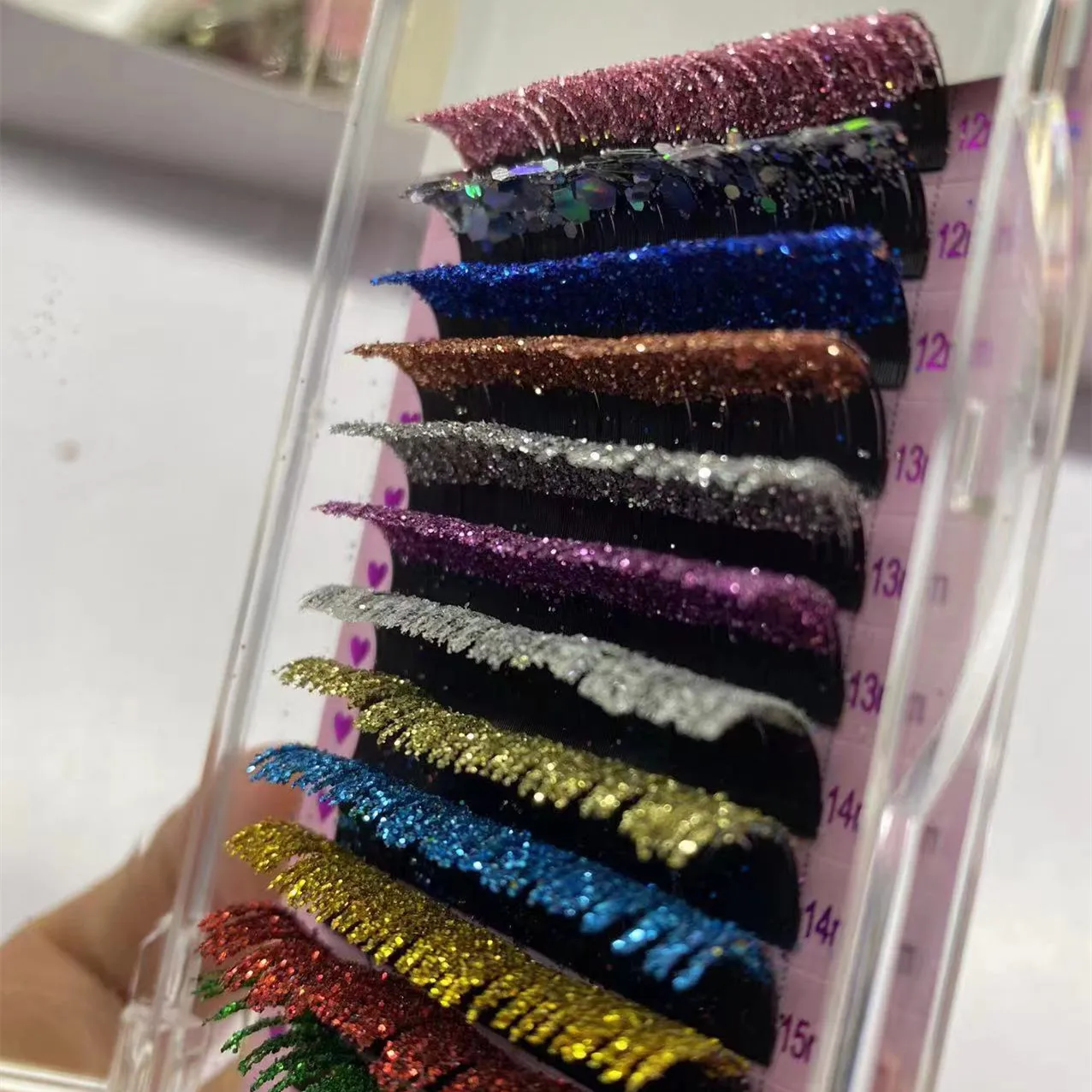 Classic Eyelash Extensions Manufacturer  Natural Glitter Colorful Eyelash Extension Colorful Eyelash Extension the factory