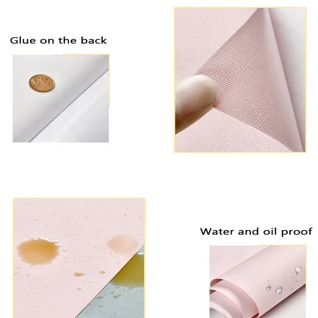 Pvc plain wallpaper self-adhesive film for bedroom living room home decals  wall paper macarons wall sticker