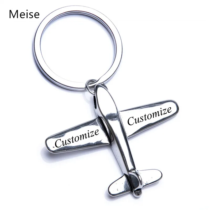 Yiwu Meise AN0301  Personalized Custom Airplane Pilot Name Stainless Steel Engraved Keychain