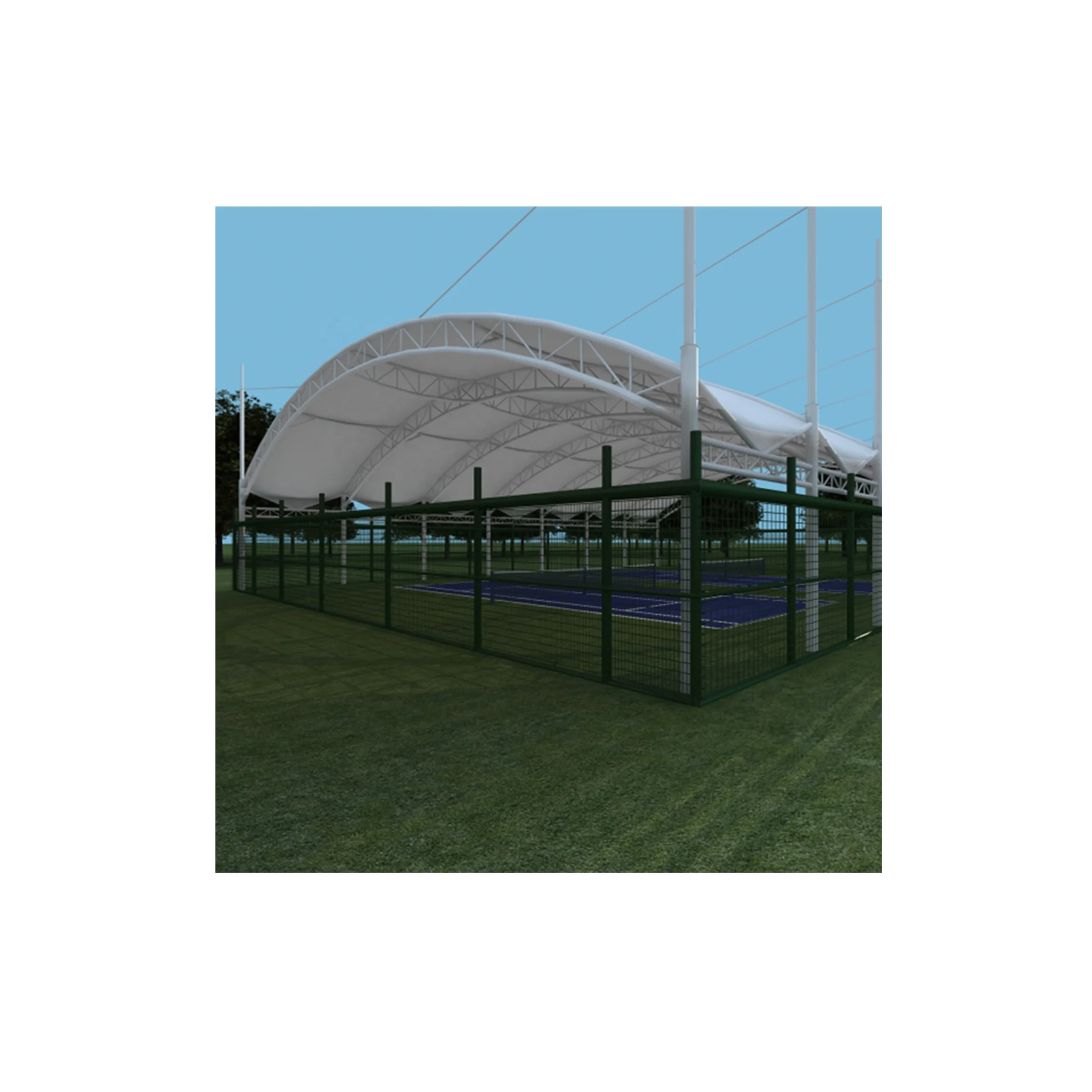 Architectural stadium tent roof cover PVDF membrane structure basketball tennis court roof