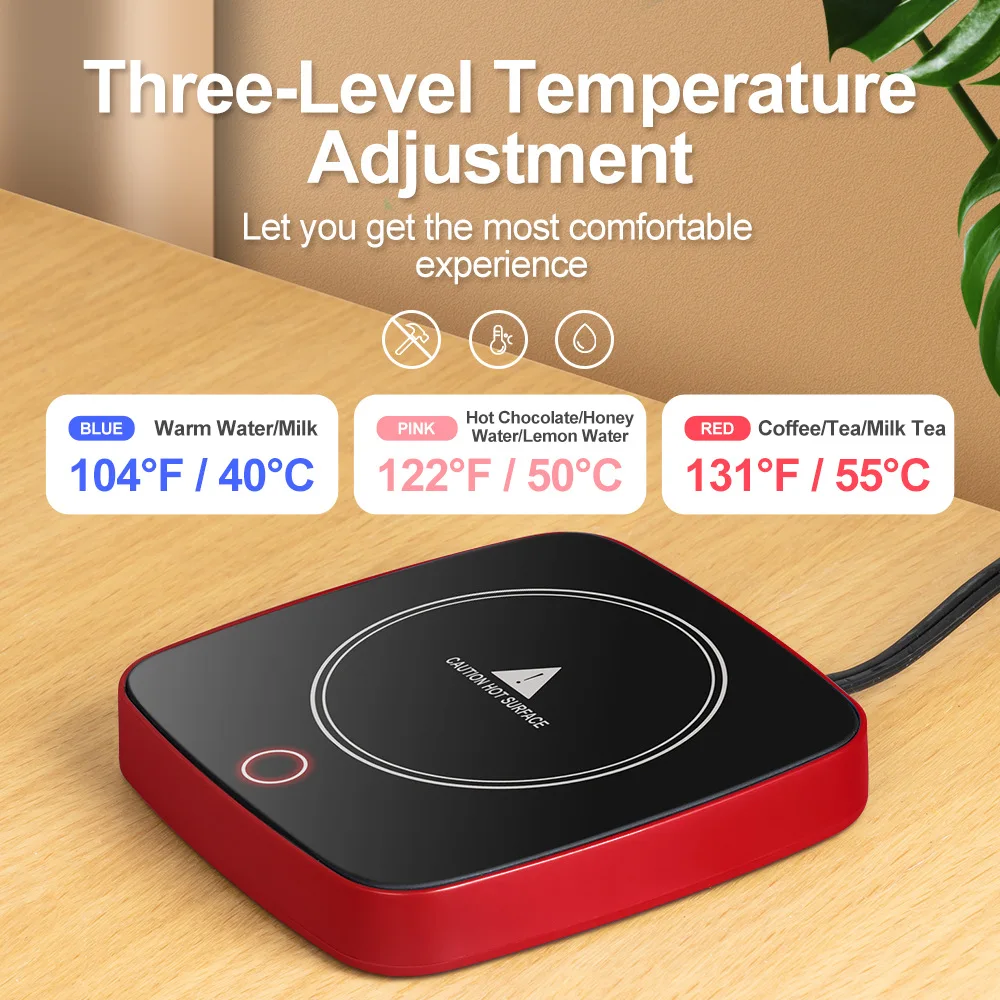 USB Coffee Mug Warmer:Smart Electric Coffee Cup Warmer for Desk with Auto Shut Off-Coffee Accessories for Home Office Desk