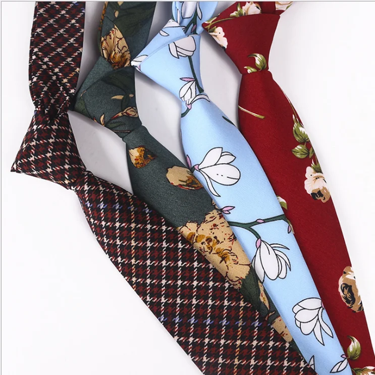 
Chiffon tie suit retro printed polyester tie floral pocket scarf man tie woman 