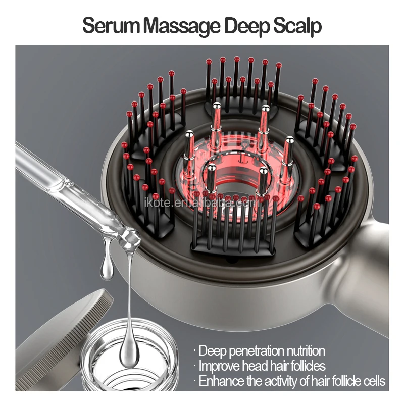 High Frequency Vibration Micro-current Hair Growth Comb Electric Serum Scalp Massaging Brush For Prevents Hair Loss and Dandruff