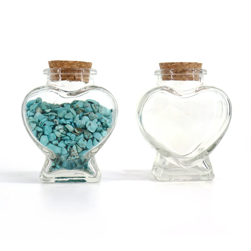 Heart Shaped Glass Jar Wishing Favor Bottle With Cork 50Ml Heart Shape Glass Bottle For Wedding Decoration Diy Gift Home Party