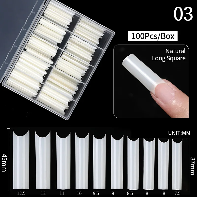 100 шт. акриловые насадки для ногтей