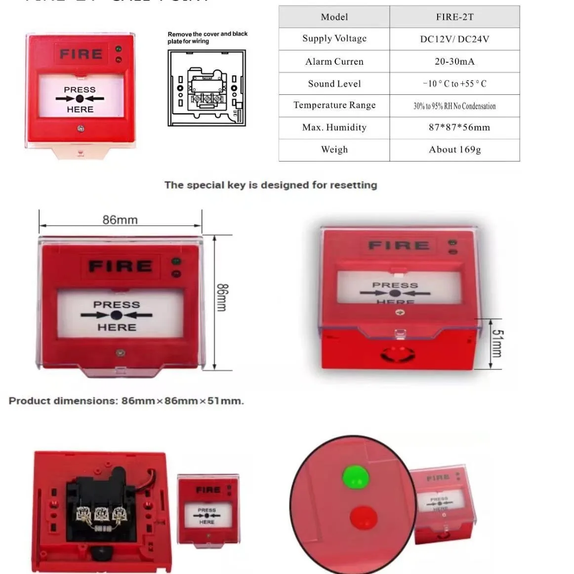 Factory wholesale fire alarm system manual call button