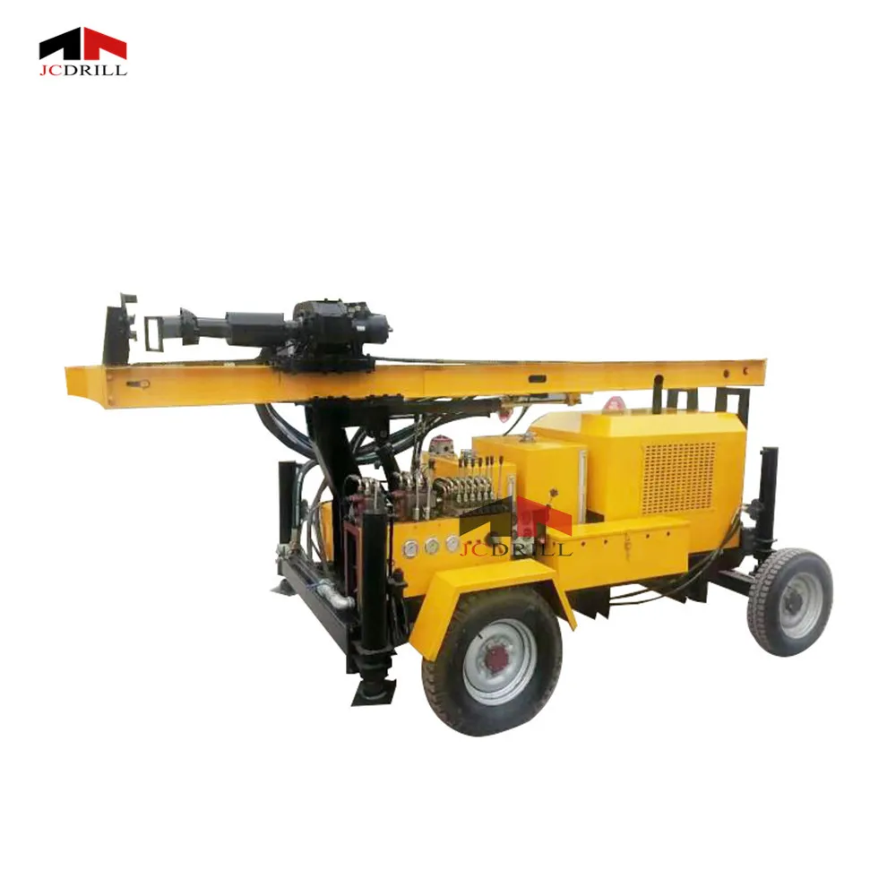 Full Hydraulic Trailer Mounted Rock Diesel Engine Drilling Rig