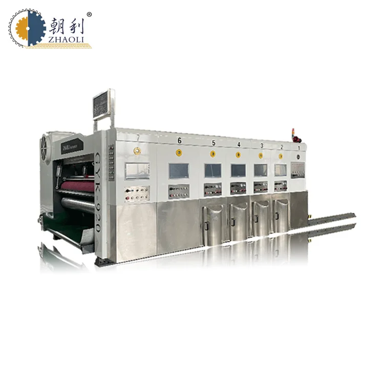GYK-A automatic servo zero pressure lead edge feeding printing slotting die cutting machine carton box making equipment