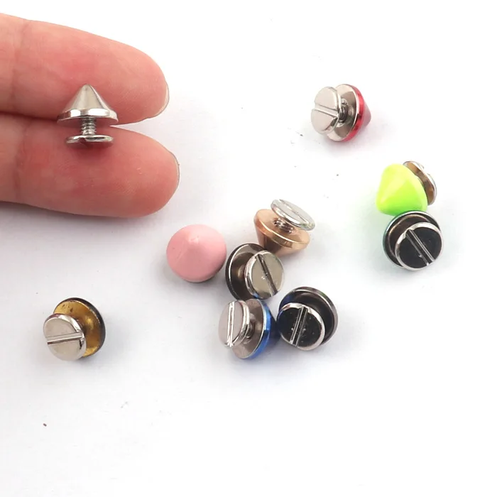 8x10mm Colorful cone shape Rivets metal double cap rivet fot clothing and leather handbag leather belt craft rivet studs