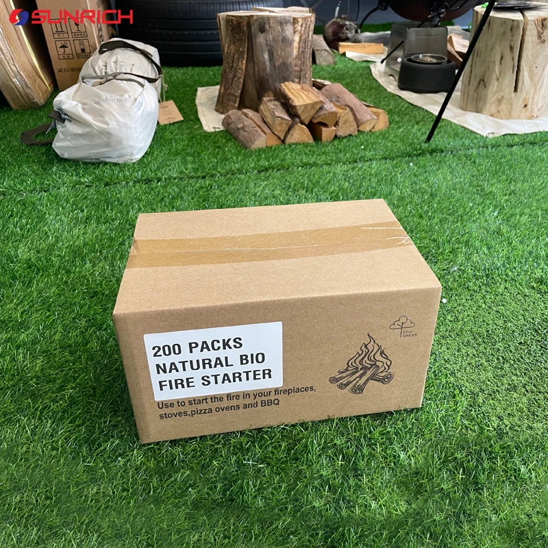 Factory Price Wholesale customized wood wool firelighter outdoor camping bonfire igniter BBQ firestarter