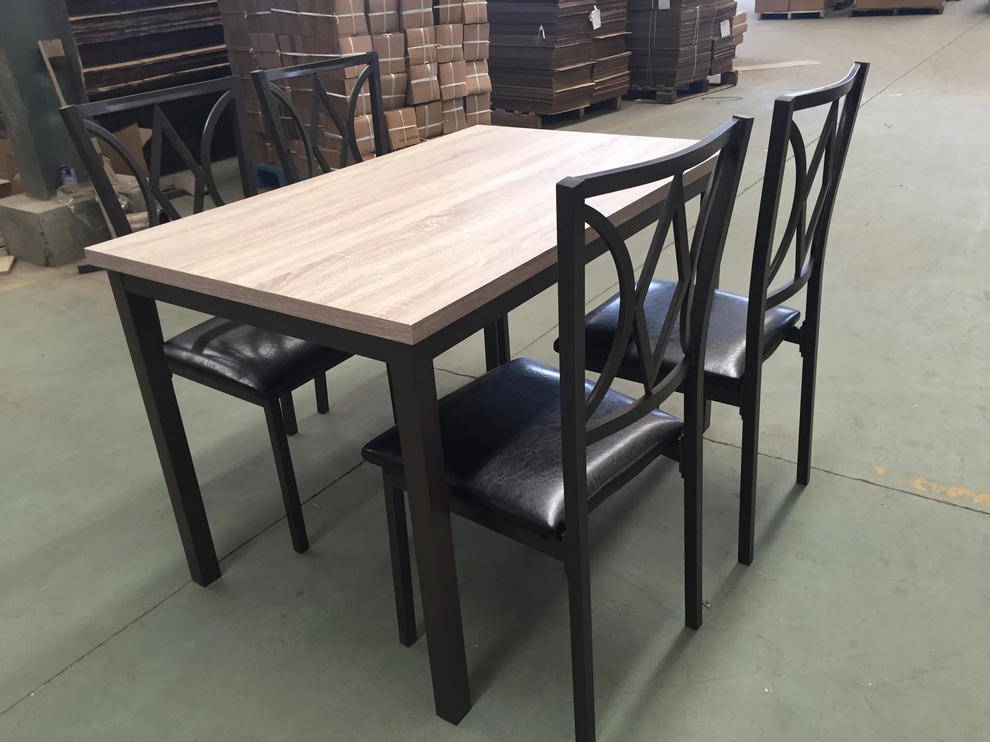 Faux marble top dinette sets restaurant bistro dining table 4 chairs sets manufacturer