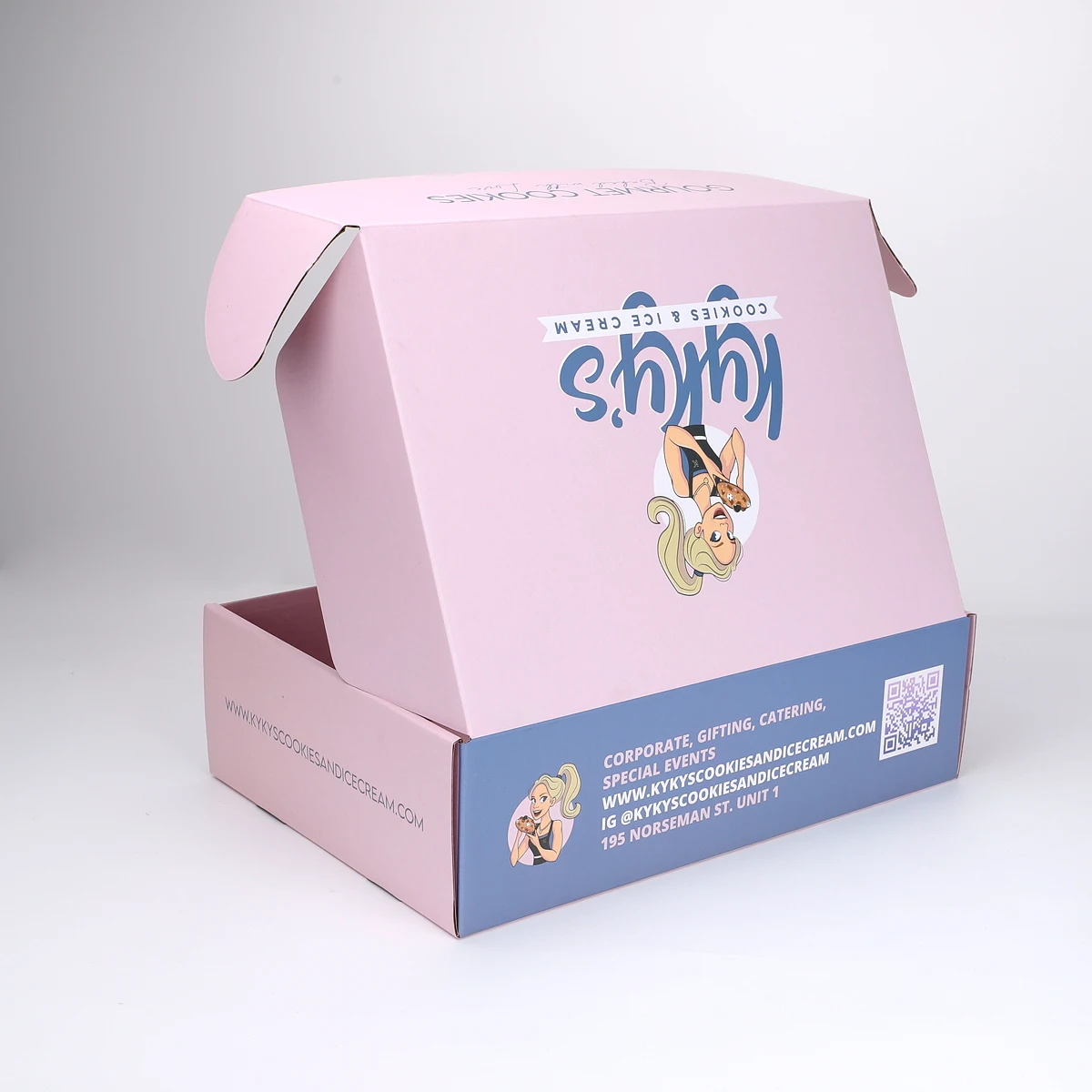 Custom Christmas Cookie Donut Cake Food Chocolate Gift pink Shipping Cardboard Coated Paper Mailer Boxes With Logo Packaging