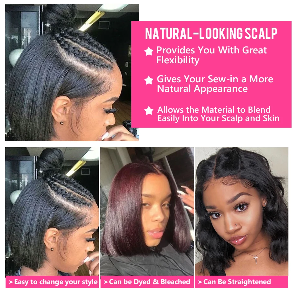 180% густые камбоджийские человеческие волосы 4x4 Короткие Боб безглазные кружевные передние парики из человеческих волос