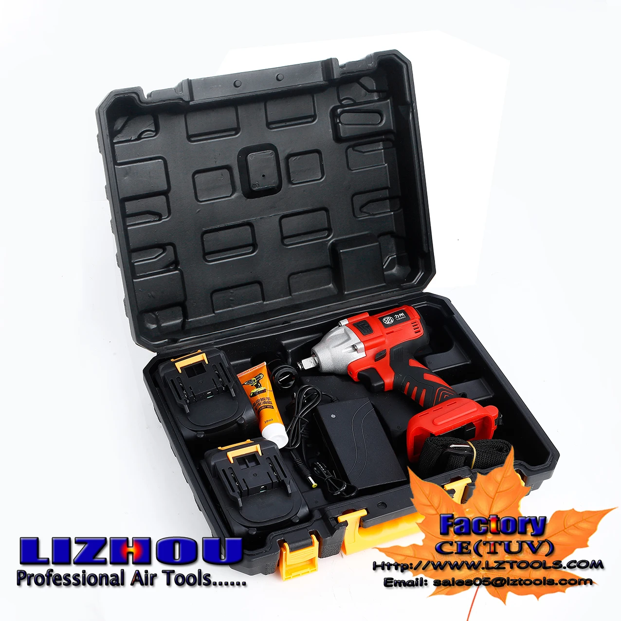 Car repair tool HOT LZ-6151  12.5mm  360N.m 1500mAh 2pc Li-ion Electric Wrench Repairing Tools LIZHOU  Li-ion  hammer