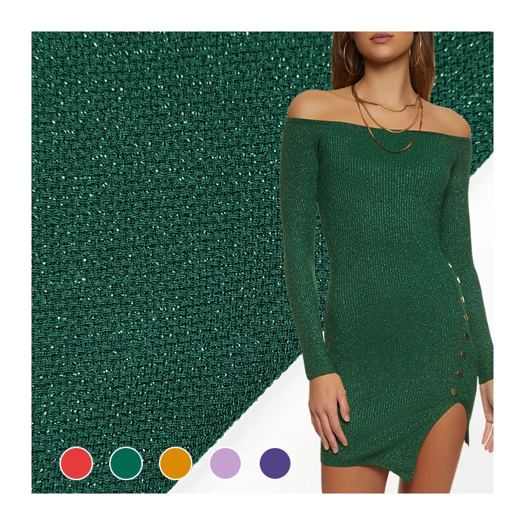 Factory Wholesale Lurex Fabrics Jacquard Material, China Supplier Stretch Polyester Jacquard Fabric For Clothes/