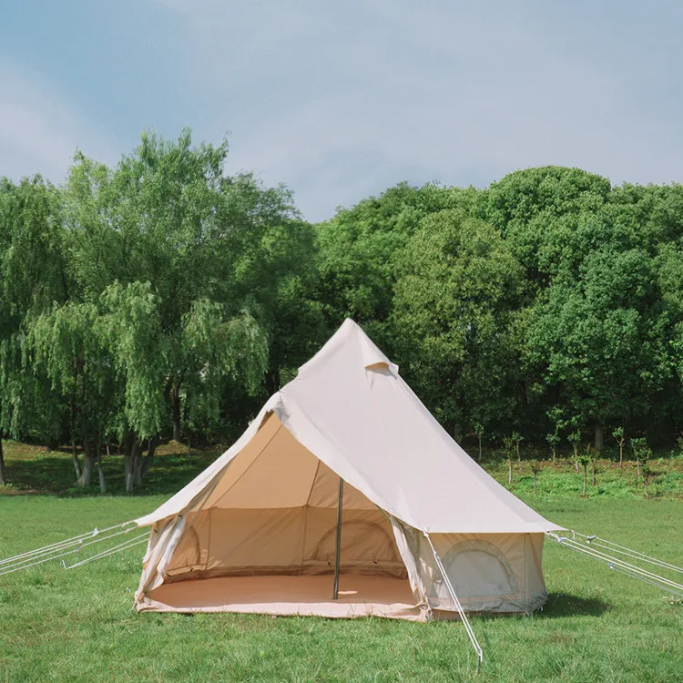 Outdoor Glamping Activities Luxury 6M Canvas Cotton Family Bell Tent Festival Party Wedding Safari Resort Bell Tent for sale