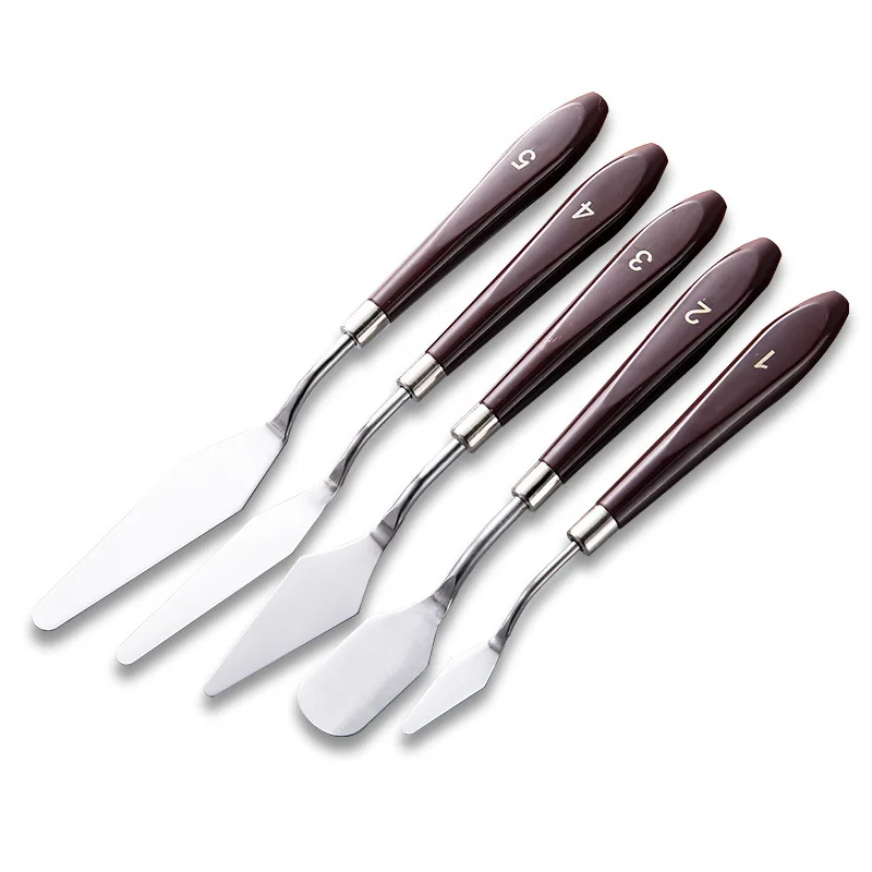 5 Piece Palette Knife Set Stainless Steel Spatula Palette Knife Oil  Paint Metal Painting Knives for Cake Decoration, Painting