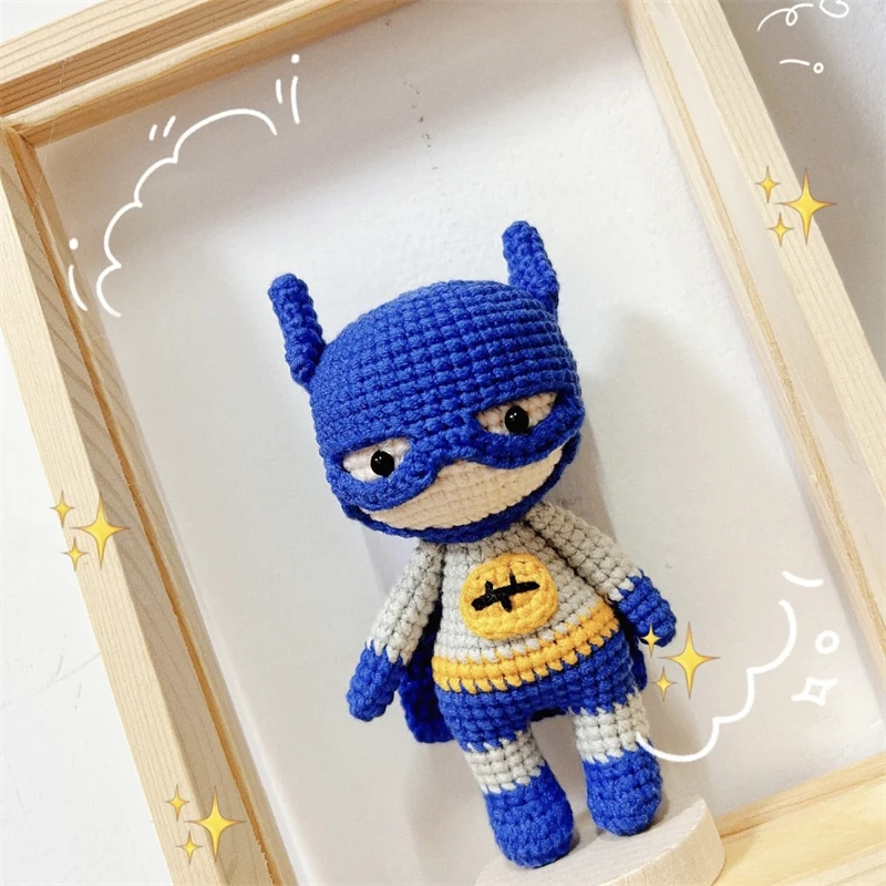 2024 Hot Sale Hand Knit Super Hero Crochet Bat Man Doll Custom Crocheted Character Dolls