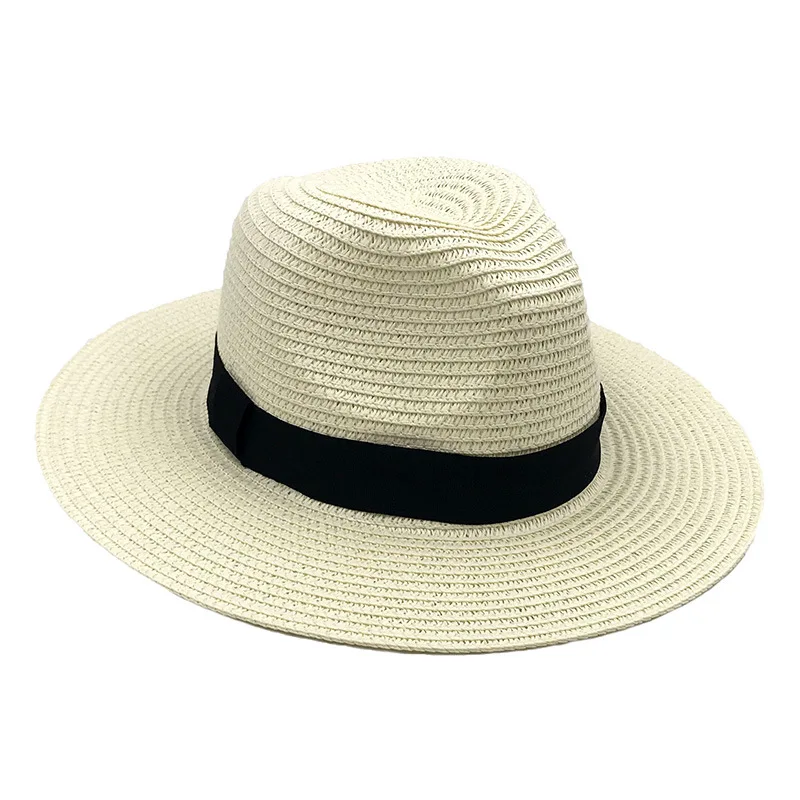 Outdoor Women Men Unisex Spring Summer Breathable Sun Straw Braid Floppy Fedora Beach Panama Cap Straw Hats