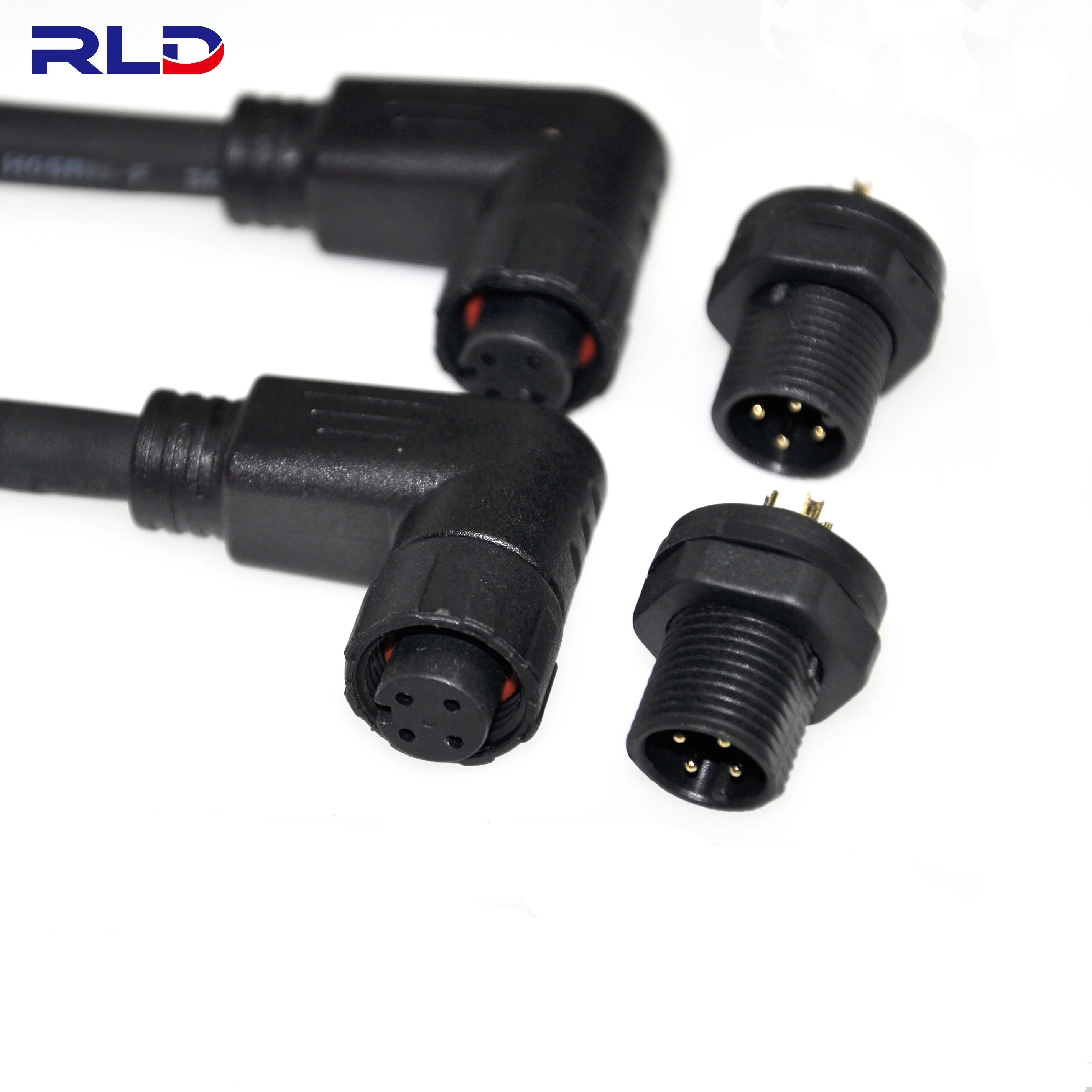 M12 Cable Assembly Male To Female Ip68 Waterproof Custom 90 degree 3 5 6 12 17 Pin M12 Sensor 4 Pin 8 Pin Connector M12 Cable
