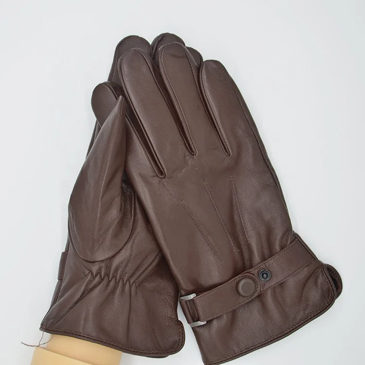 Super quality Leather Work Gloves & For Driving Gloves & Mittens Brown Color Leather Gloves Men