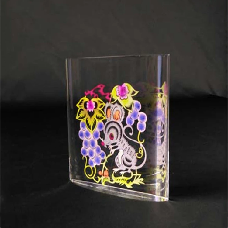 Прозрачный акриловый наградный блок с индивидуальной печатью, печатный пресс-папье