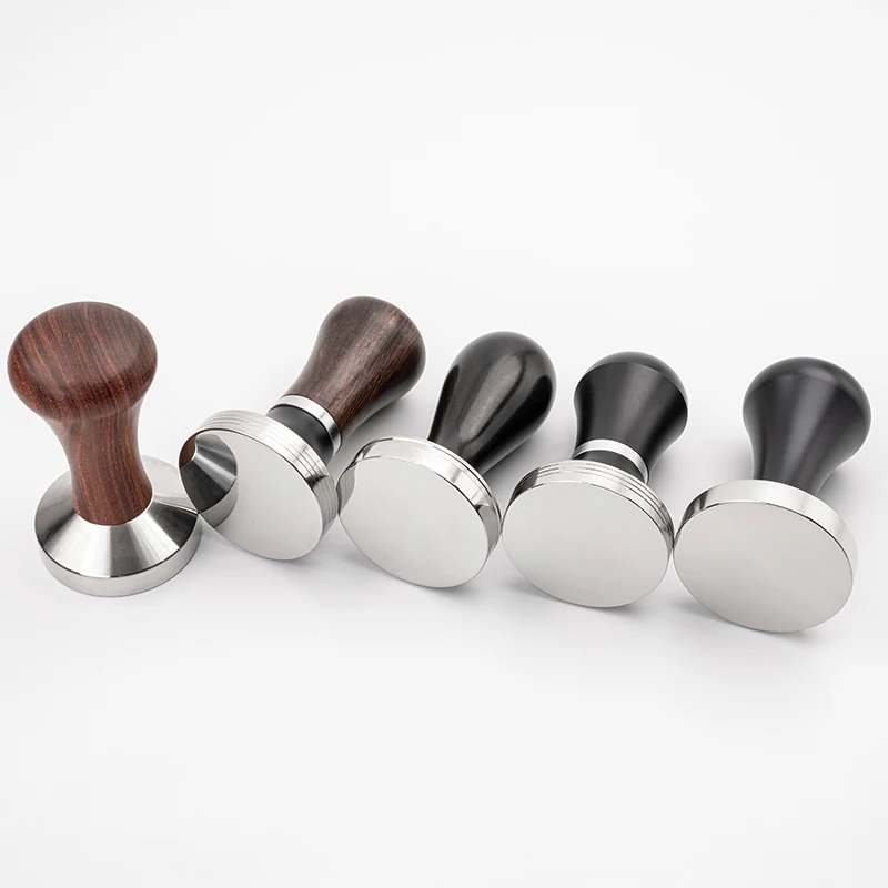 Coffee Tamper Espresso Tamper Set Stainless Steel with Real Wood Handle for coffee accessories
