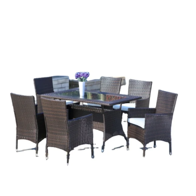 
outdoor rattan table garden furniture set 