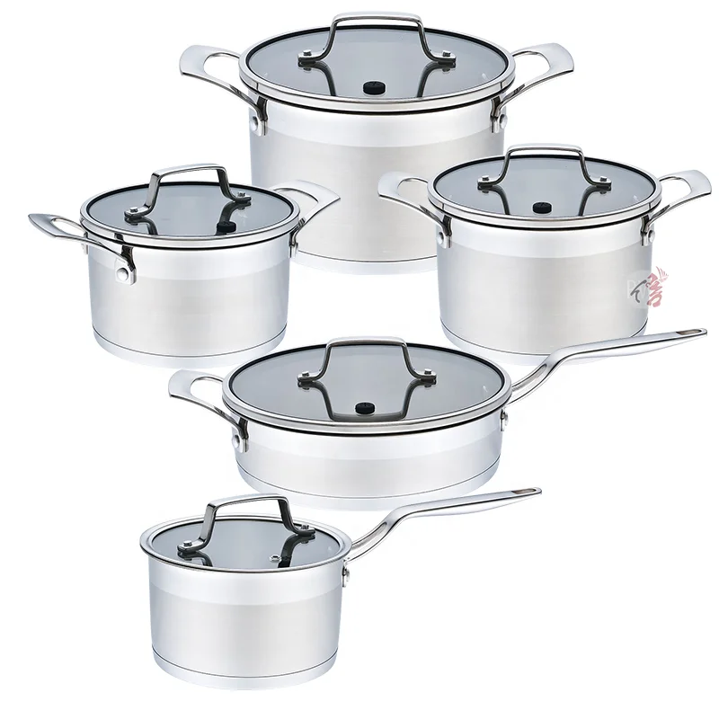 Оптовая продажа, индивидуальная кухонная посуда, антипригарная Кастрюля, кастрюля для соуса, кастрюля из нержавеющей стали, набор кухонной посуды