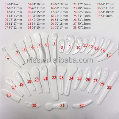 Plastic Spatula Supplier Custom Logo Small White Clear Face Cosmetic Spatula For Facial Eye Cream Spoon Scoop