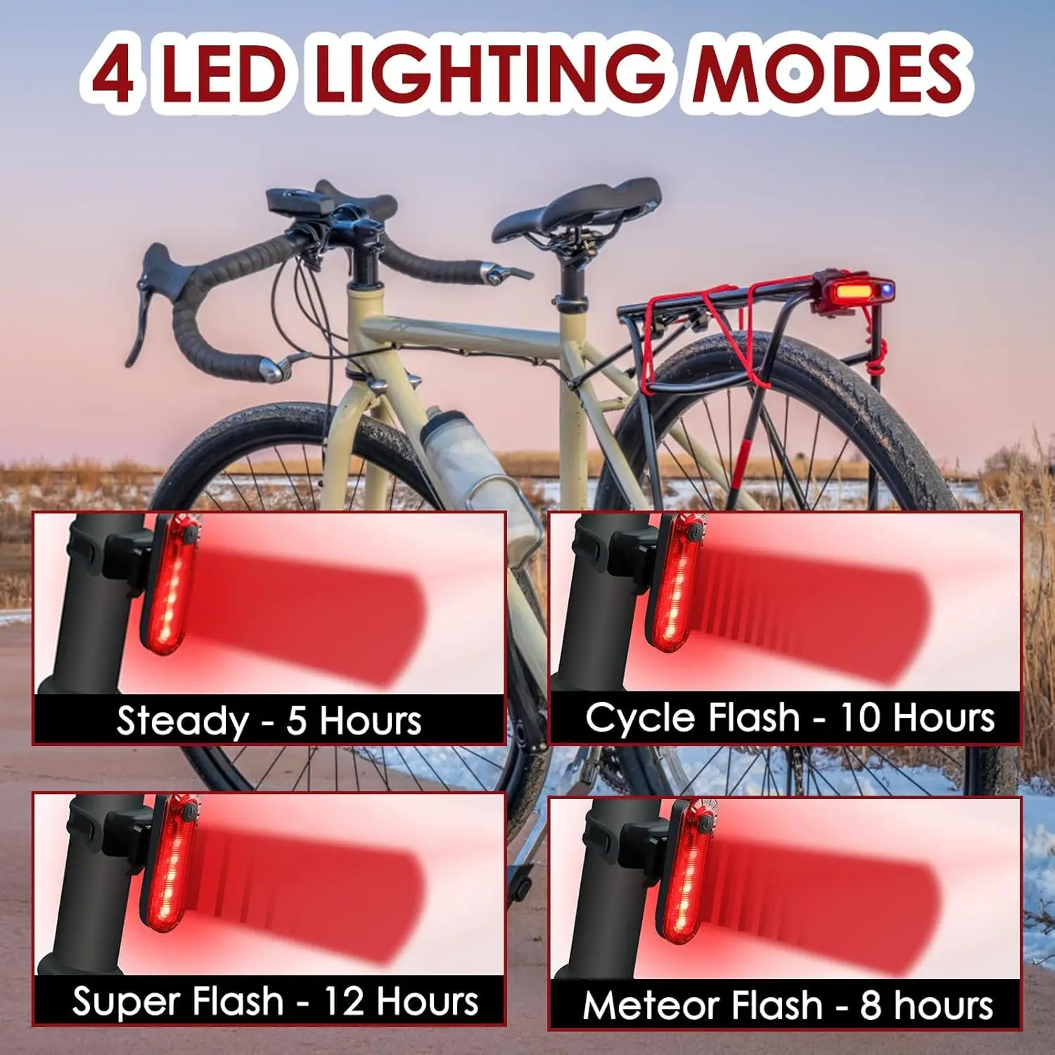 Customized Package Usb Rechargeable Lights Suitable Night Riding Bicycle Lights Bright Bicycle Front and Tail Led Light