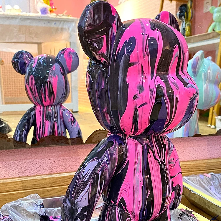 70cm 1000% Tide Brand Bearbrick Basquiat 7 Generation Violent Bear ABS Action Figure With Boxed