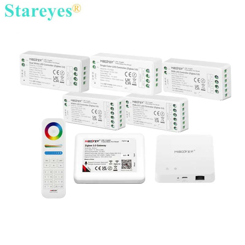 Ми свет Zigbee контроллер DC12-24V FUT035Z FUT037Z FUT038Z FUT039Z MiBoxer Tuya одного цвета RGB CCT RGBW Светодиодная лента пульт дистанционного управления