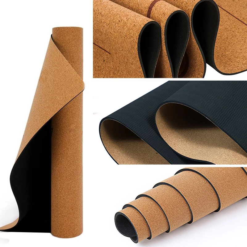 TEHCO Factory Custom Logo Best Selling Eco Friendly Cork Yoga Mat Natural Rubber Premium Organic Eco Friendly Anti-slip Mat.