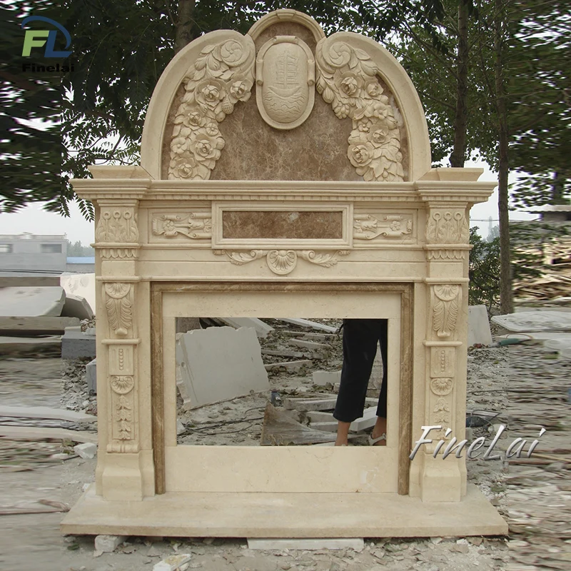 Finelai sale europe fireplace frame extra large marble fireplace fire surround and hearth