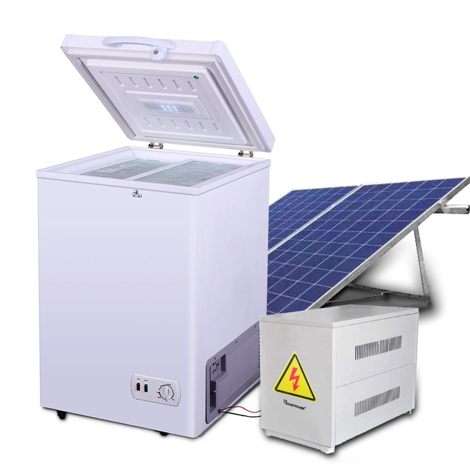 108 L double temperature solar deep chest freezers single door refriger
