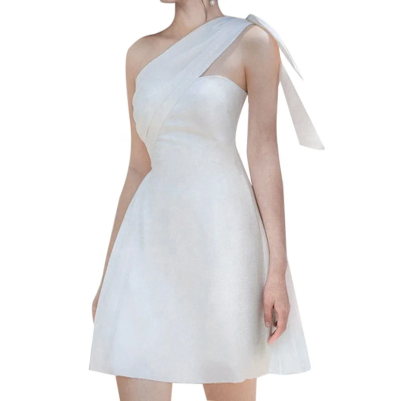 Fashion Clothes Ladies Dresses Prom One-shoulder Plus Size A-line Short Summer Dress