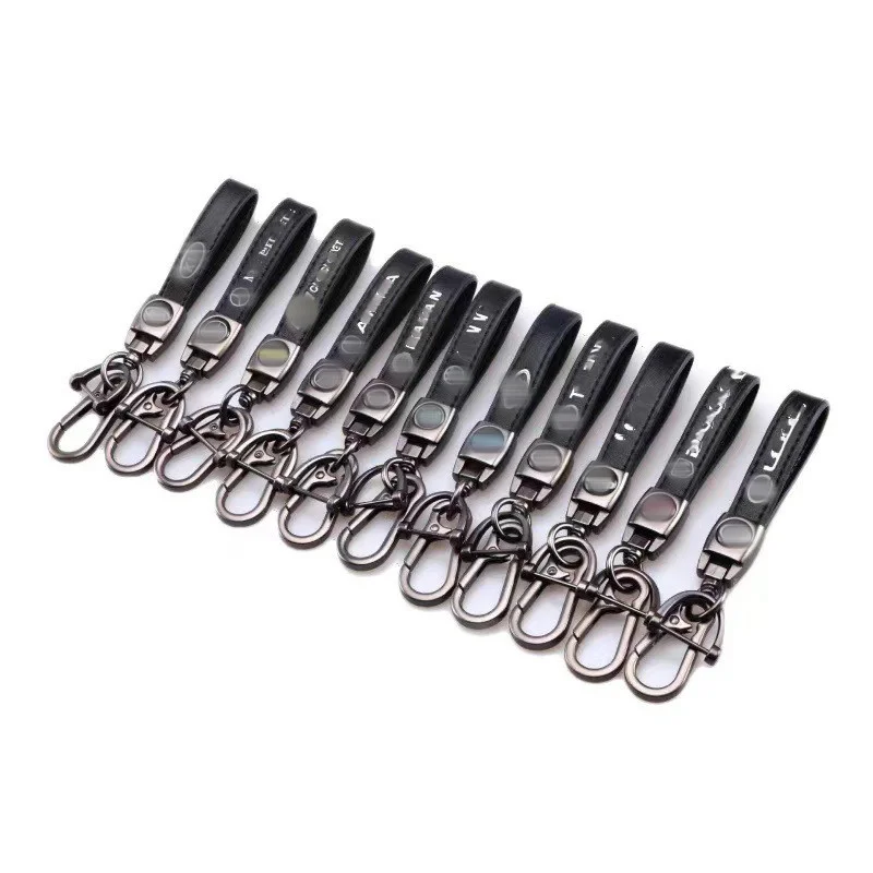 Factory Custom Logo Luxury Pu Leather Car Key Chain Ring Accessories Men Women Auto Logos Keychain Wholesale
