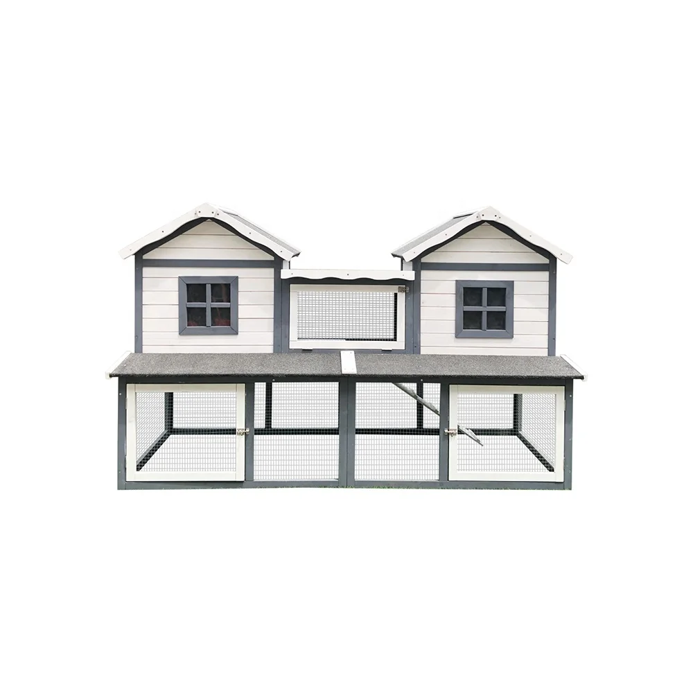 Luxurious Widely Used Manufacturer Wooden Waterproof Two Story Bunny Hutch Portable Pet Rabbits Cage for Sale