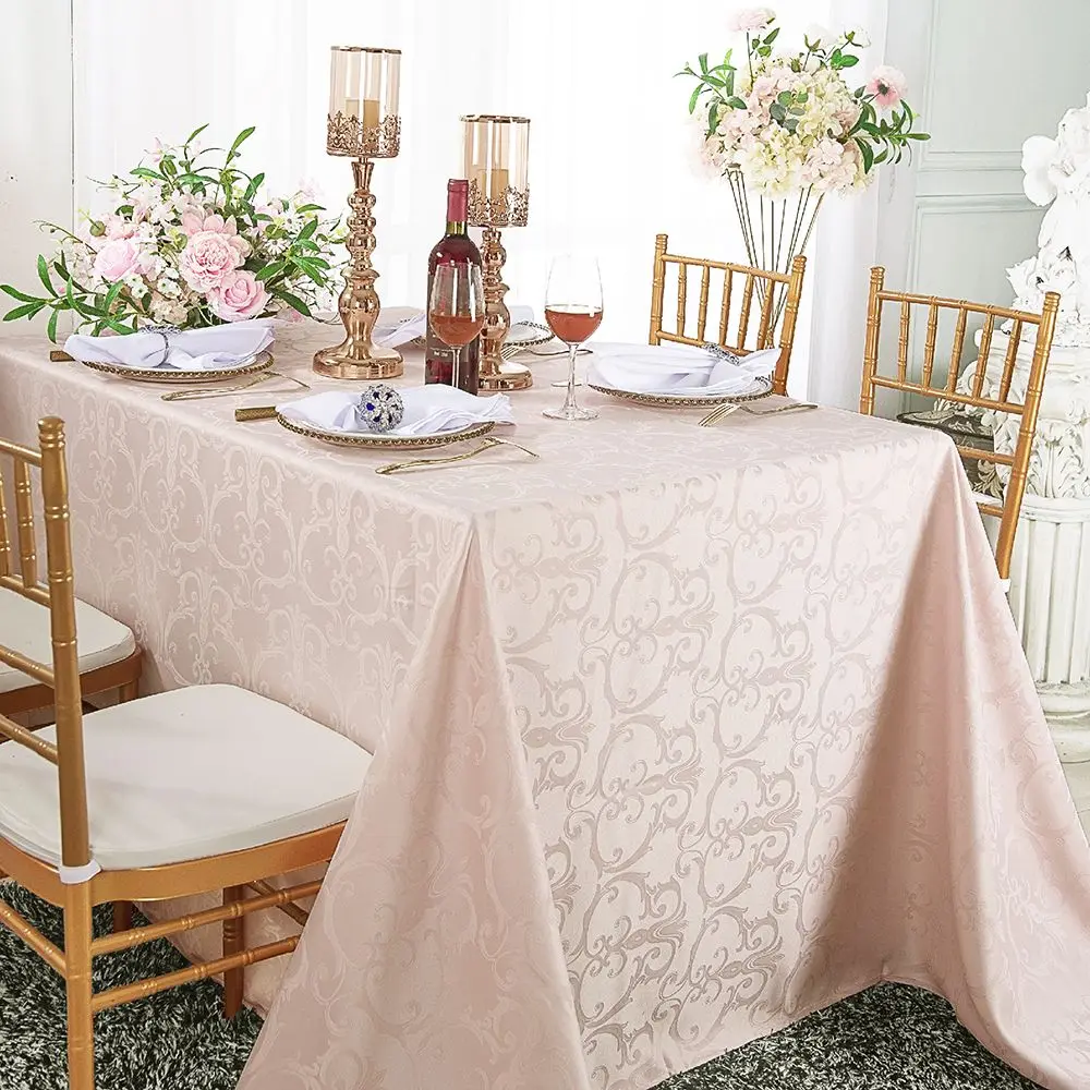 Foshan Table Cover New Design  Table Cloth Printed Jacquard Customized Tablecloth Edge Binding Flower Waterproof OEM