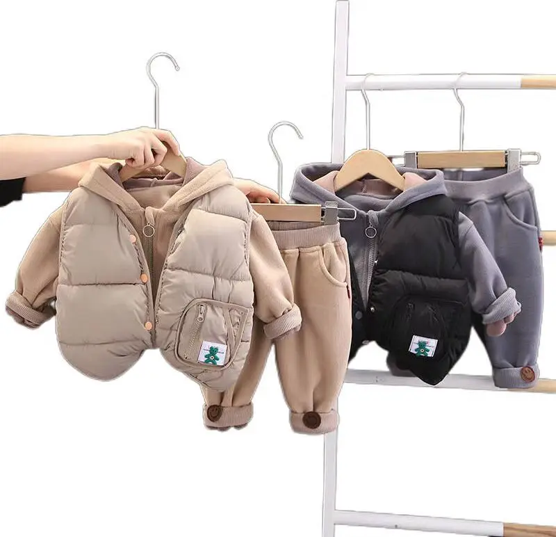 New Arrival Winter Baby Boy Clothes Set 3pcs Hooded 1-6Year Baby Boy Clothing Set