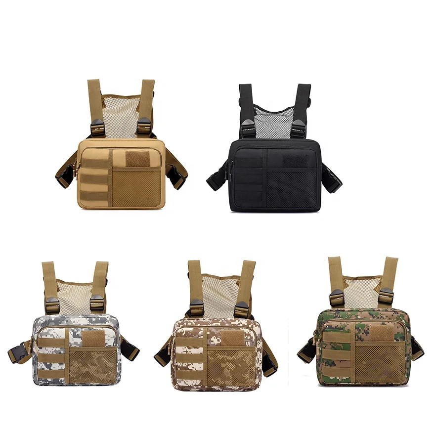 Custom Logo Camouflage Rip-Away Climbing Nylon Oxford Chest Crossbody Messenger Vest Tactical Sling Bag Waterproof