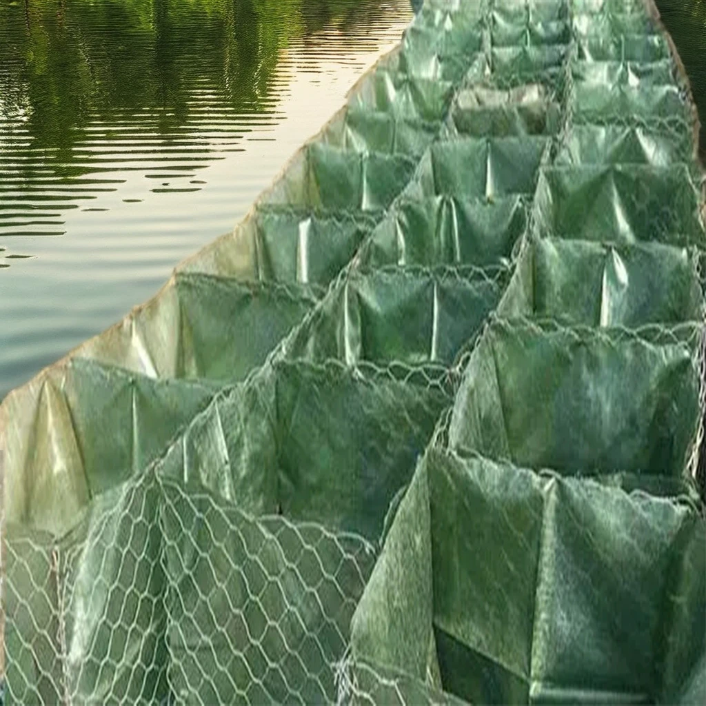 Nylon Polyester Gabion Mesh Net Bag Bent and Punched Wire Mesh for Stream Bank Erosion Control Rock Stone Cage Netting
