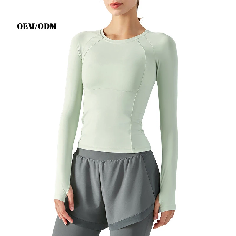 ODM OEM new professional long sleeve yoga suit for women sports fitness running fast dry clothes autumn morning running clothes