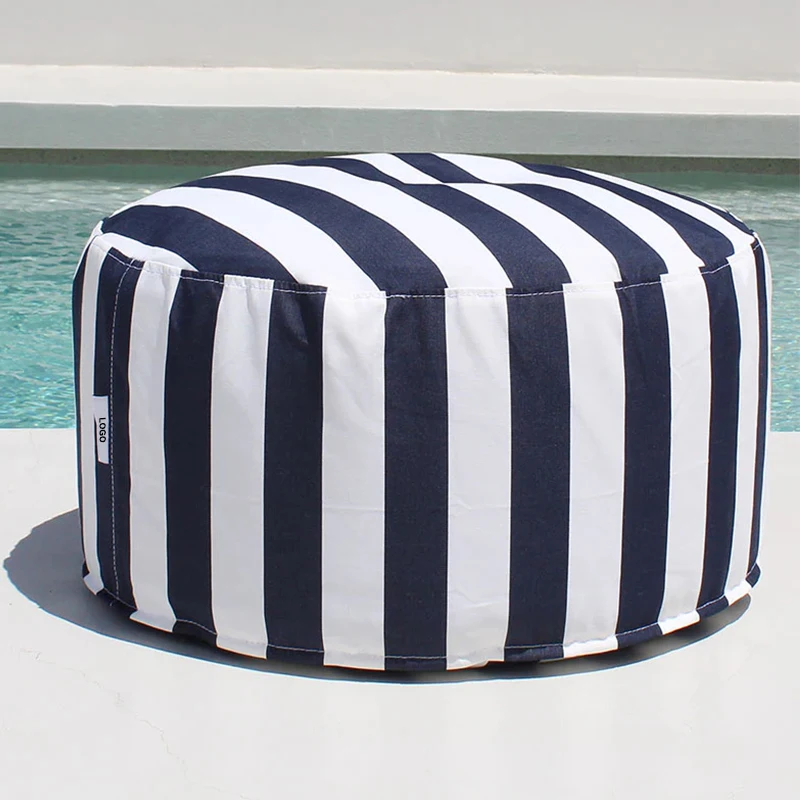 BR Customize Premium Waterproof Polyester Beanbag Stool Covers For Children, Portable Pool Cushions Round Footstool Covers